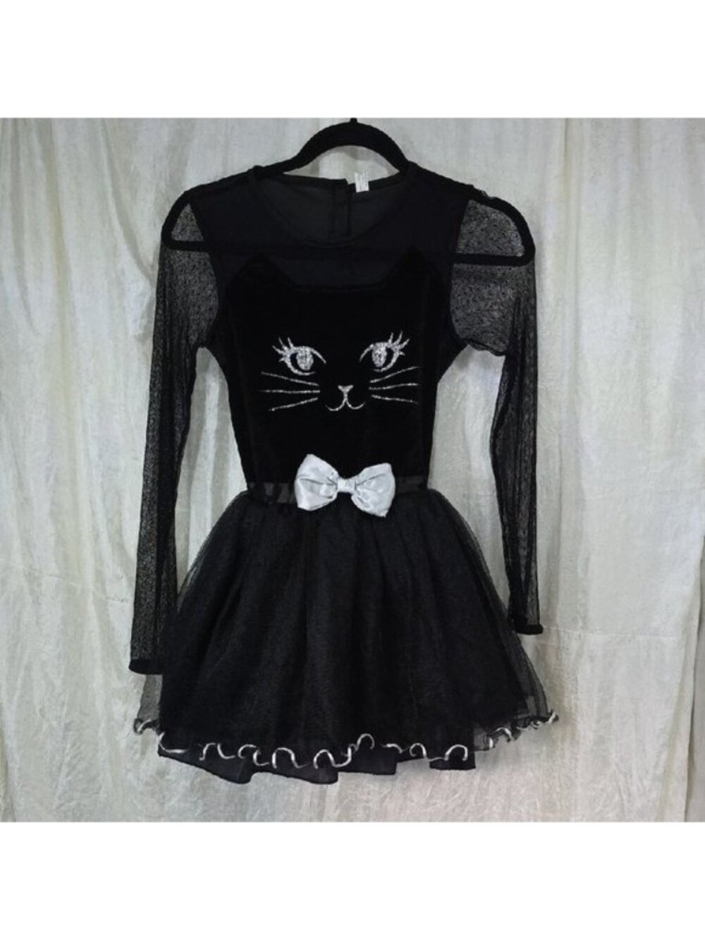 Black Kitty Cat Dress Halloween Costume for Girls S/M
